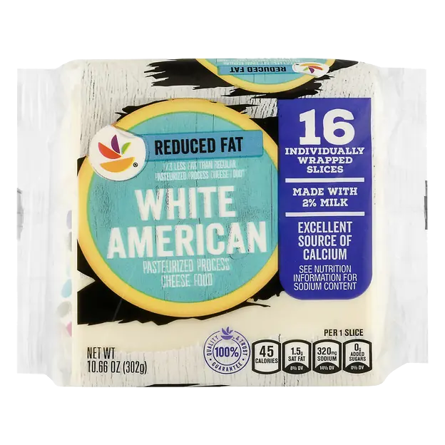 Singles Reduced Fat White American Cheese Slices - 16 ct