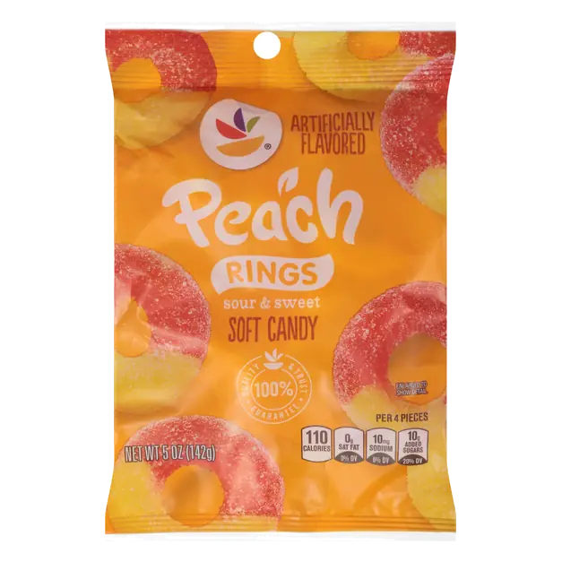 Sour & Sweet Peach Rings Soft Candy