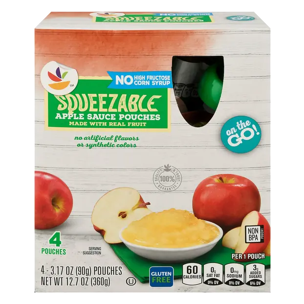 Squeezable Applesauce Pouches - 4 ct
