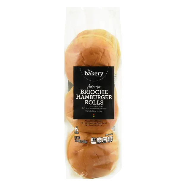 The Bakery Authentic Brioche Hamburger Rolls - 6 ct