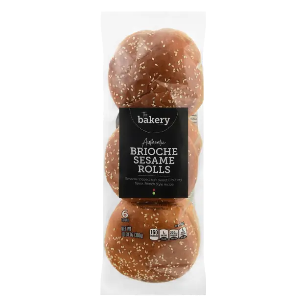 The Bakery Authentic Brioche Sesame Rolls - 6 ct