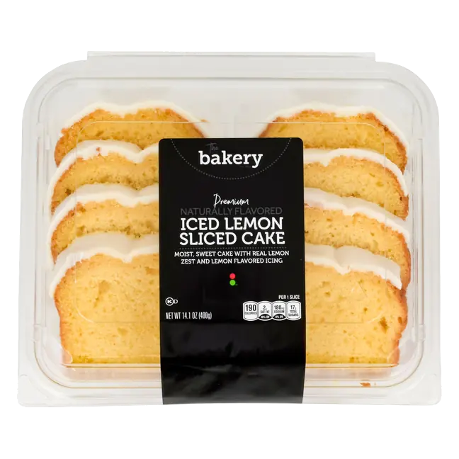 The Bakery Premium Iced Lemon Loaf Cake Sliced