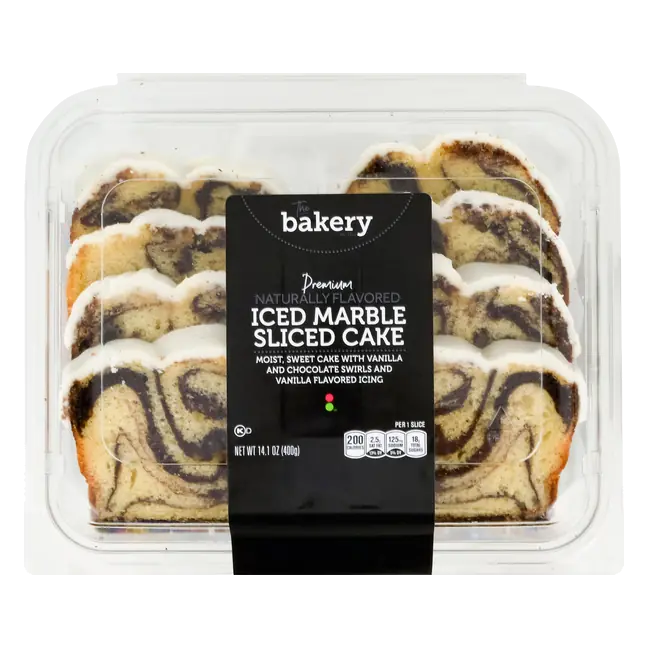 The Bakery Premium Iced Marble Loaf Cake Sliced
