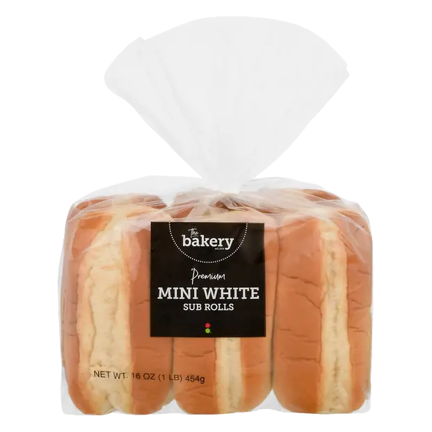 The Bakery Premium Mini White Sub Rolls - 6 ct