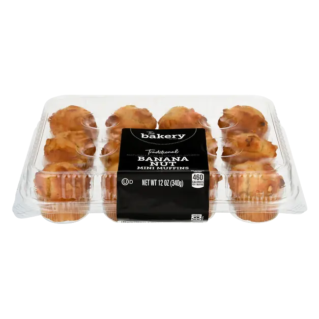 The Bakery Traditional Banana Nut Mini Muffins - 12 ct