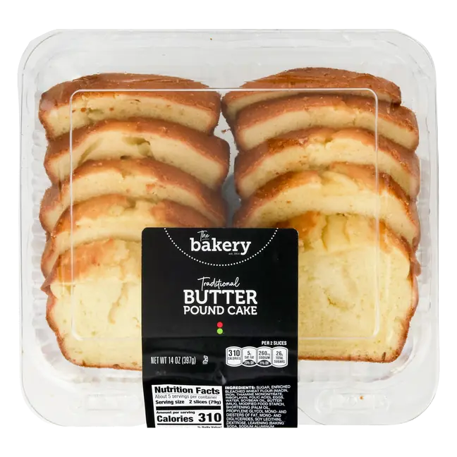 The Bakery Traditional Butter Pound Cake Sliced