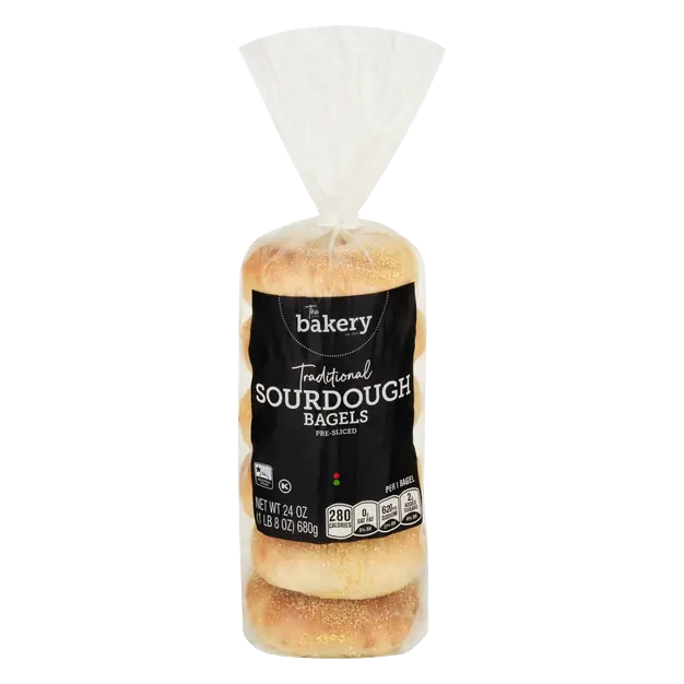 The Bakery Traditional Sourdough Pre-Sliced Bagels - 6 ct