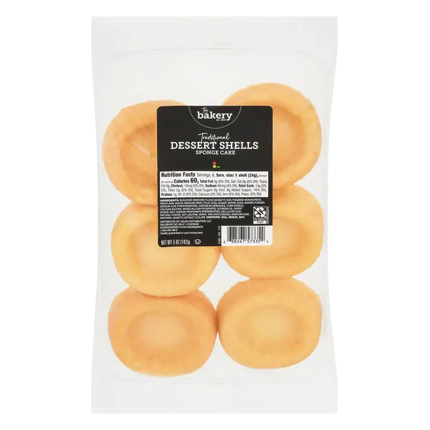 The Bakery Traditional Sponge Cake Dessert Shells - 6 ct