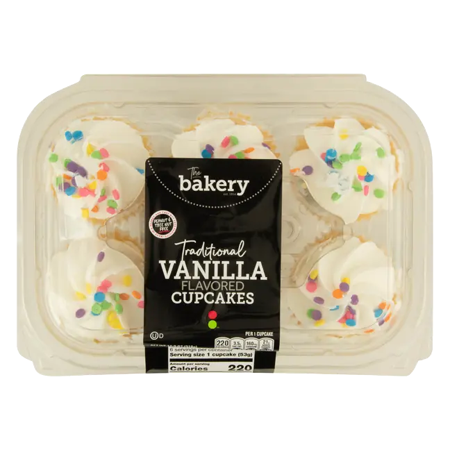 The Bakery Traditional Vanilla Flavored Cupcakes