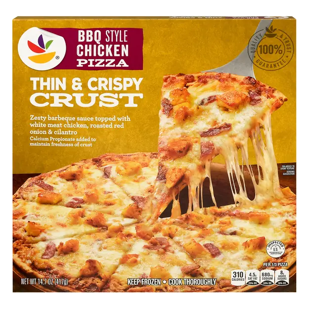 Thin & Crispy Crust BBQ Style Chicken Pizza Frozen