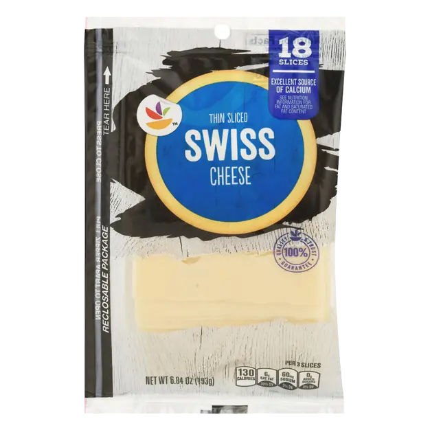 Thin Sliced Swiss Cheese Slices - 18 ct
