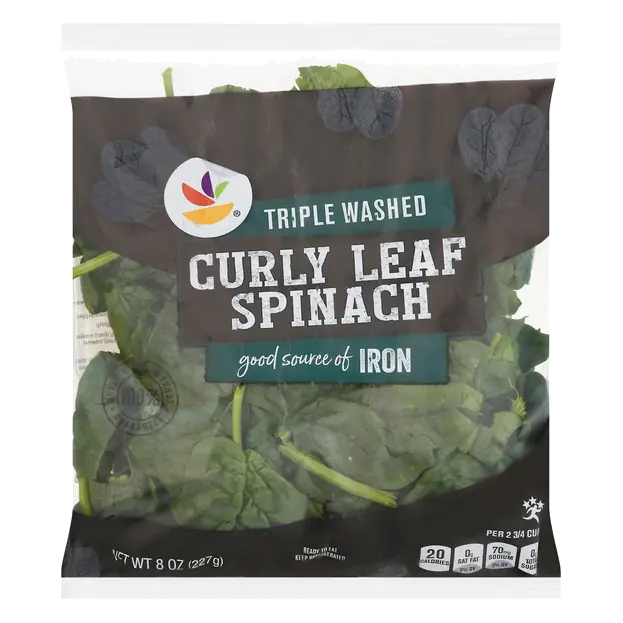 Triple Washed Curly Leaf Spinach