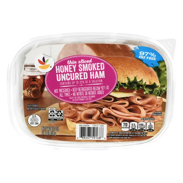 Uncured Honey Smoked Ham Thin Sliced
