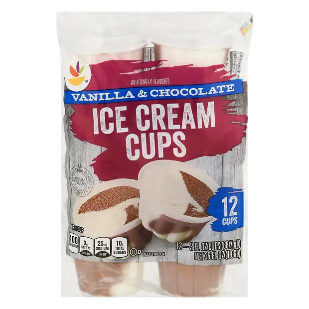 Vanilla & Chocolate Ice Cream Cups - 12 ct