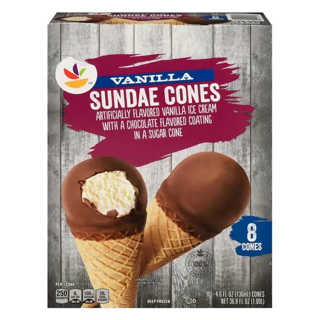 Vanilla Ice Cream Sundae Cones - 8 ct