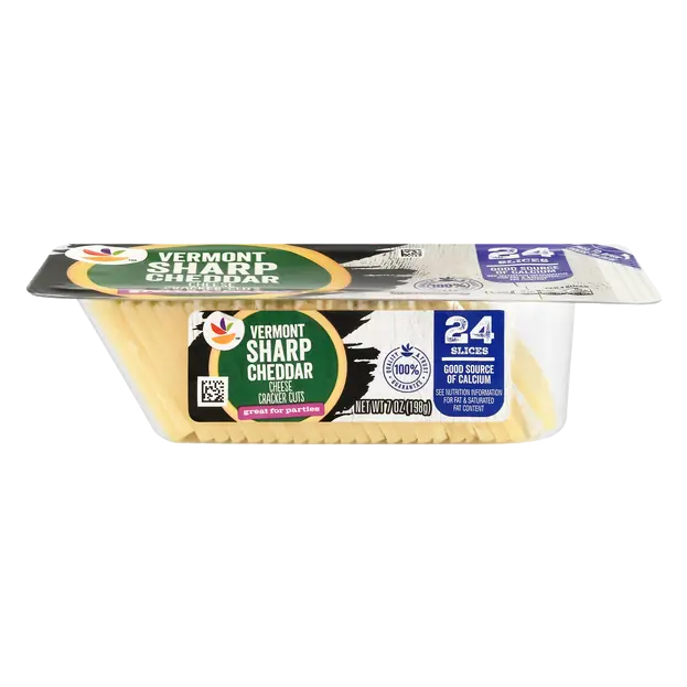 Vermont Sharp Cheddar Cheese Cracker Cut Slices - 24 ct