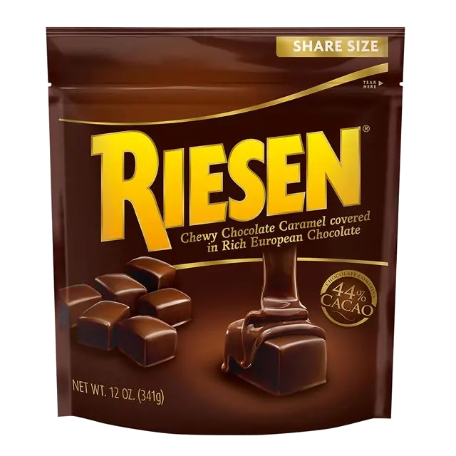 Riesen Chewy Chocolate Caramel Covered Candy, Share Size
