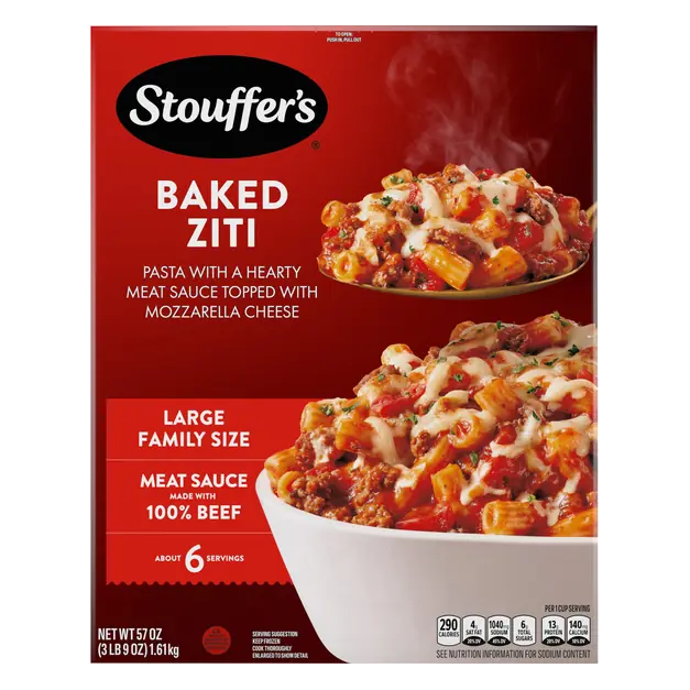Baked Ziti Large Family Size Frozen Meal
