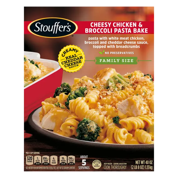 Cheesy Chicken & Broccoli Pasta Bake Family Size Frozen Meal