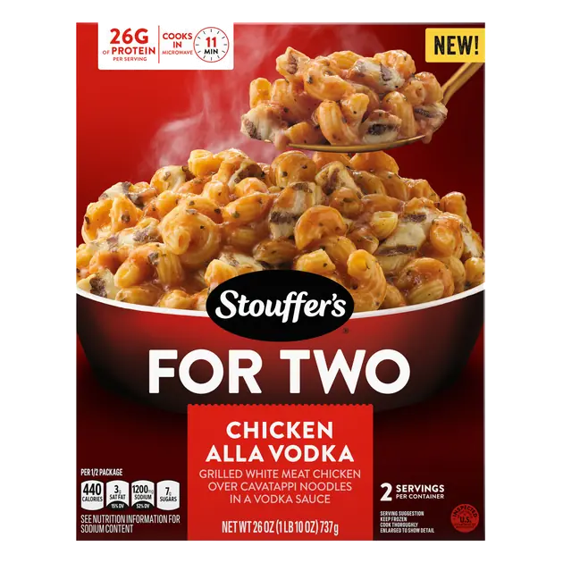 Stouffer's For Two Chicken Alla Vodka, Easy Frozen Meals For Two, Frozen Pasta Dinner