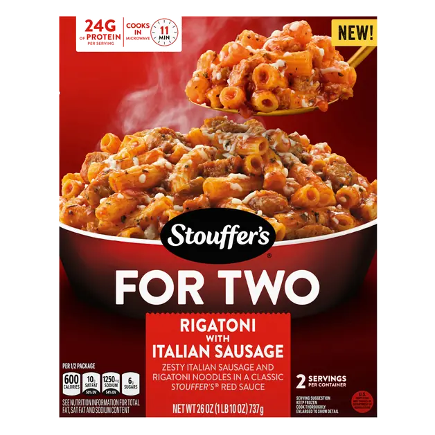 For Two Rigatoni with Italian Sausage Frozen Meal