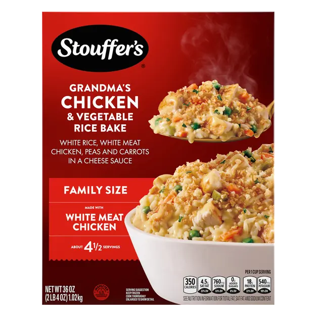 Grandma's Chicken & Vegetable Rice Bake Family Size Frozen Meal