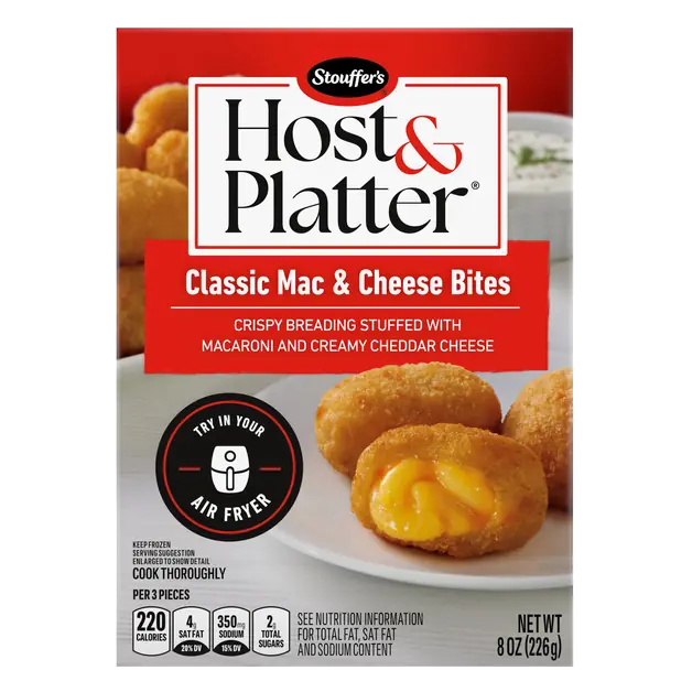 Stouffer's Host & Platter Classic Mac and Cheese Bites, Try in Your Air Fryer, Frozen Mac and Cheese Balls