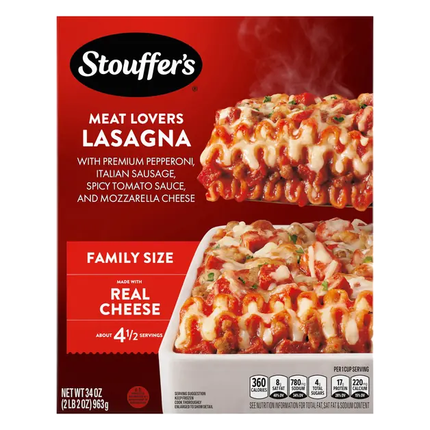 Meat Lovers Lasagna Family Size Frozen Meal