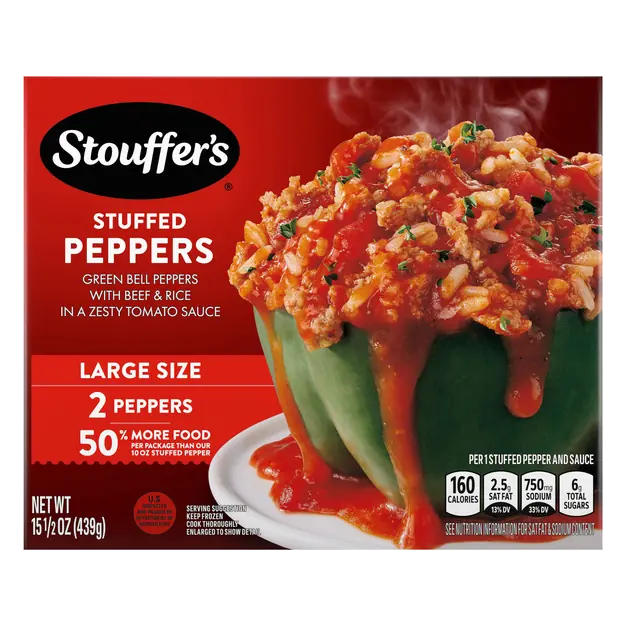 Stuffed Peppers Large Size Frozen Meal