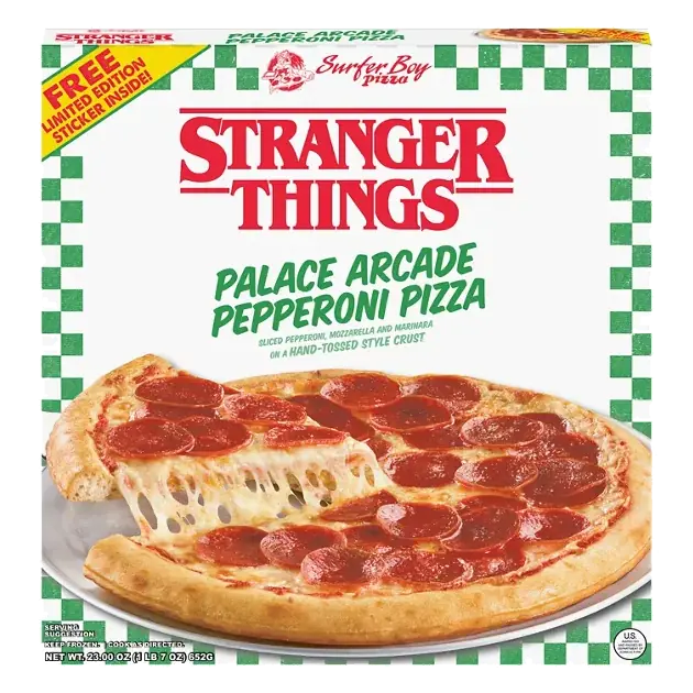 Surfer Boy Pizza Hand-Tossed Style Crust Palace Arcade Pepperoni Pizza