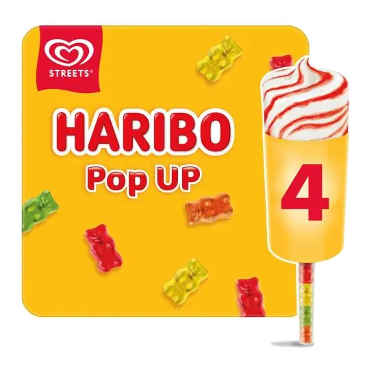 Haribo Vanilla & Strawberry Swirl Pop Ups 4 Pack