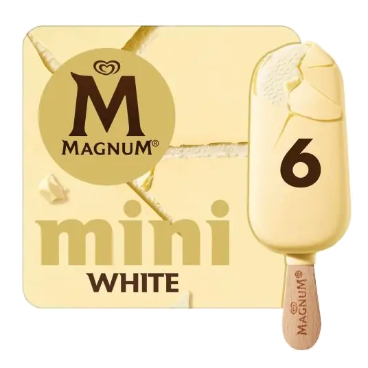Magnum Mini White Ice Cream Sticks 6 Pack