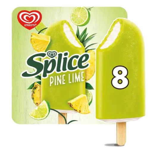 Splice Pine Lime Frozen Dessert Sticks 8 Pack