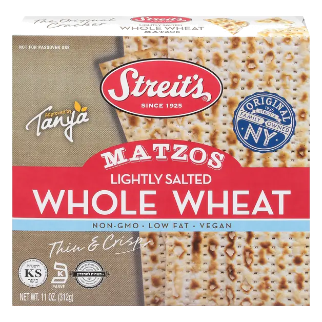 Kosher Lightly Salted Whole Wheat Thin & Crispy Matzos