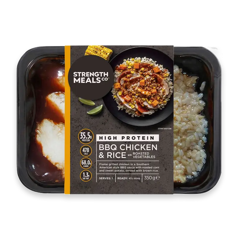 BBQ Chicken & Rice With Roasted Vegetables