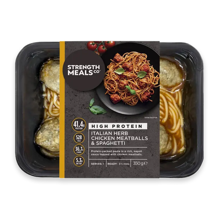 Italian Herb Chicken Meatballs & Spaghetti