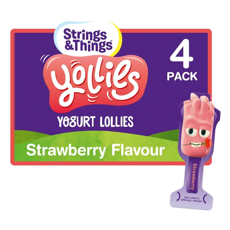 Yollies Yogurt Lollies Strawberry Flavour 4x25g