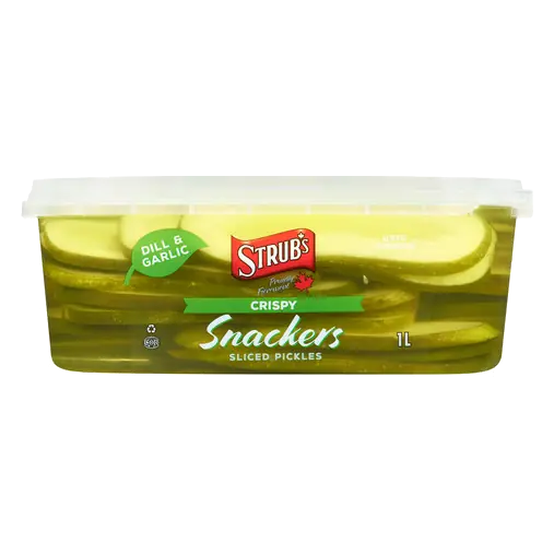 Snackers Sliced Pickles Dill & Garlic 1 L