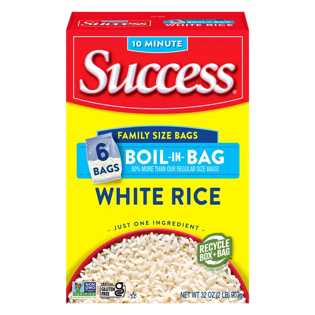 Success Boil-in-Bag Gluten Free White Rice Family Size - 6 ct