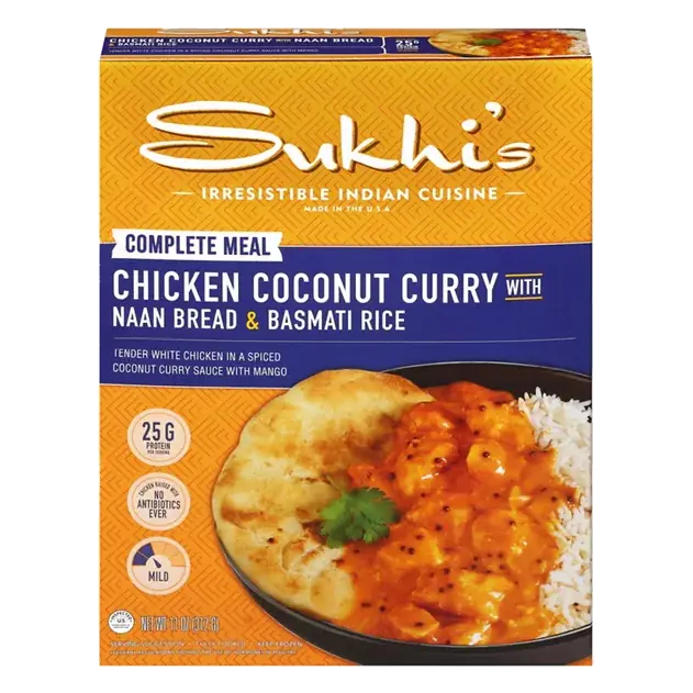 Indian Chicken Coconut Curry with Naan & Basmati Rice Frozen Meal