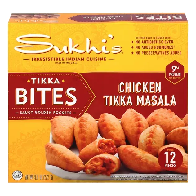 Indian Chicken Tikka Masala Naan Bites Frozen Appetizer Snack