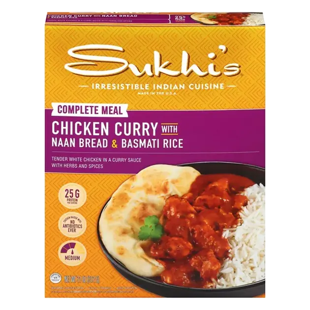 Indian Classic Chicken Curry with Naan & Basmati Rice Frozen Meal