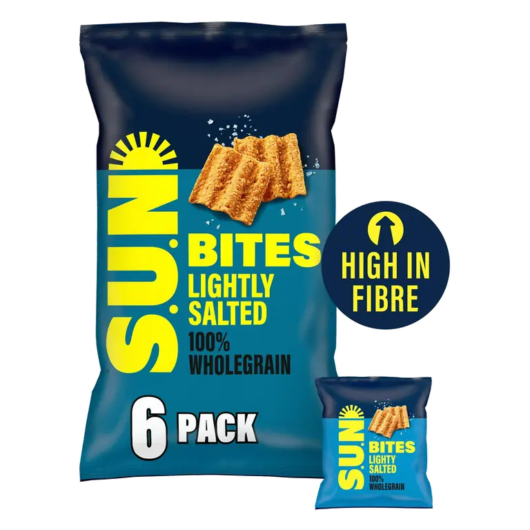 Bites 6 x 25g Lightly Salted Wholegrain Snacks Multipack Crisps