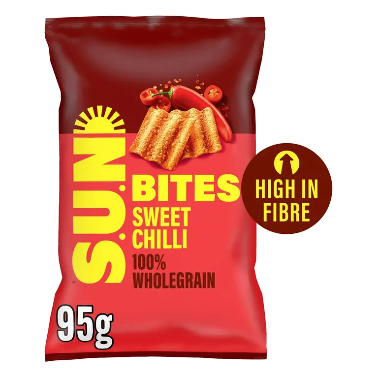 Bites 95g Sweet Chilli Wholegrain Snacks Sharing Bag Crisps