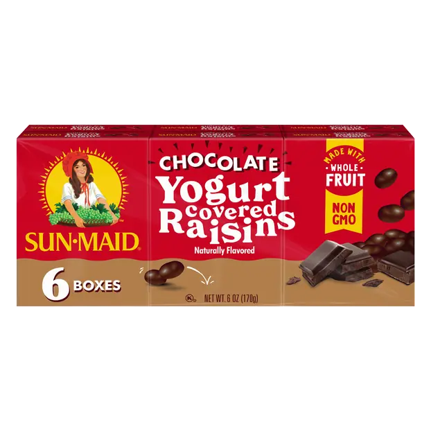 Chocolate Yogurt Covered Raisins Boxes - 6 ct
