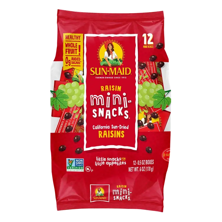Mini-Snacks California Sun-Dried Raisin 12-Ct Bag/.5oz Ctn