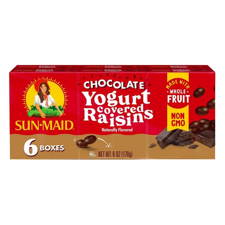 Sun-Maid Chocolate Yogurt Covered Raisins Multipack, 6oz/6ct