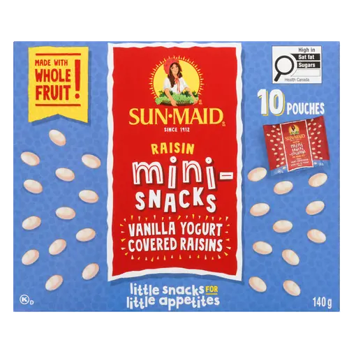 Raisin Mini-Snacks Vanilla Yogurt Covered Raisins 140 g