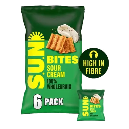 Sunbites Sour Cream & Cracked Black Pepper Multipack Snacks Crisps
