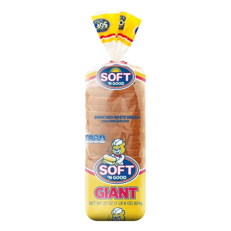 Soft 'N Good Giant White Bread, 22oz: Cholesterol Free, Tree Nut Free, Peanut-Free